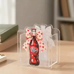 Acrylic Pencil Holder with Printed Design, Desk Accessories Holder, Makeup Brush Storage Organizer, Modern Design Desktop Stationery Organizer, Desk Tidy, Table Organizer for Office School Home Supplies