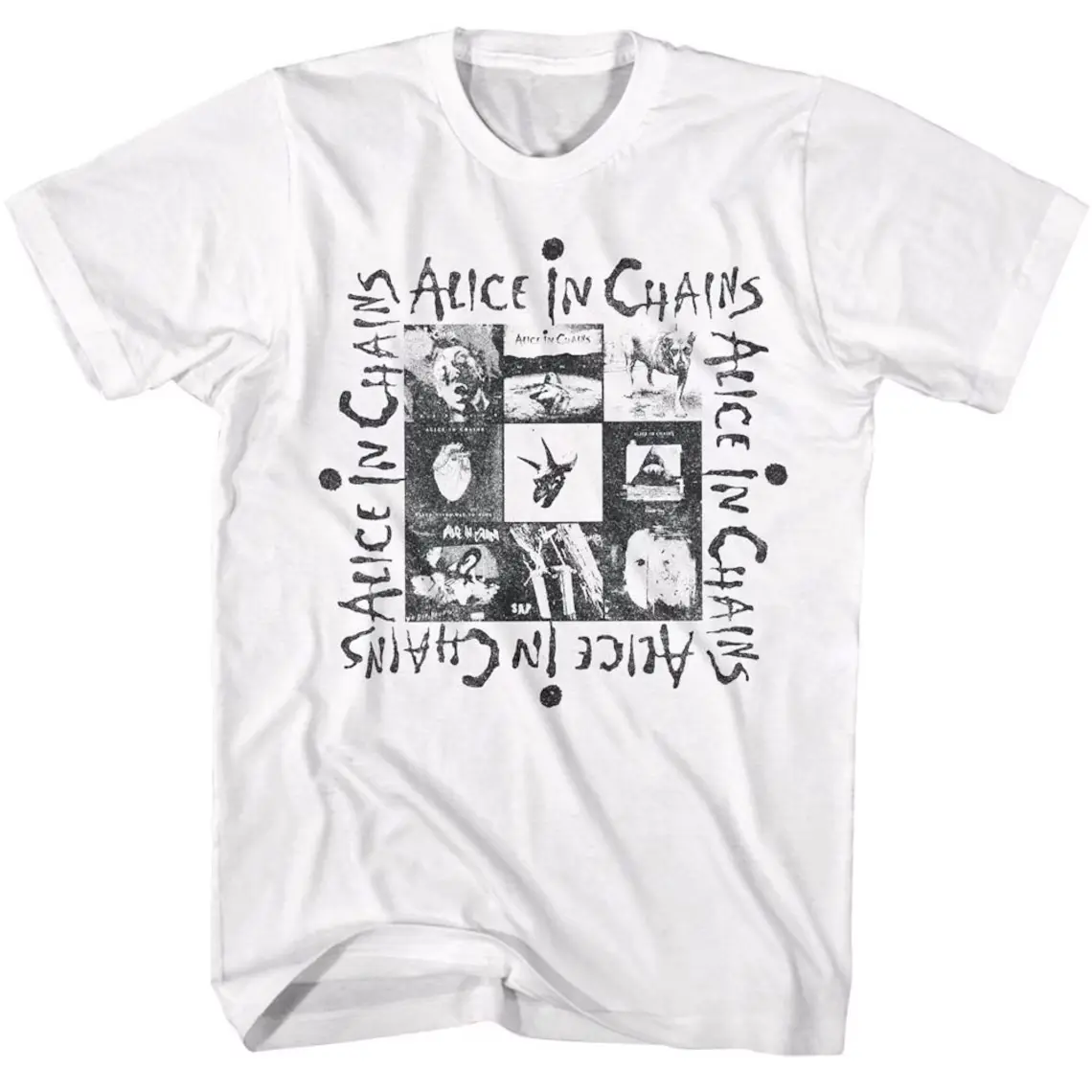Unisex Alice In Chains Multi-Album Art Grunge T-Shirt - All Over Print, All Seasons 90s Rock Merch, Vintage Concert Streetwear, Gift for Fans (Chinese New Year, Valentine's Day, Children's Day), Valentines Day, Childrens Day