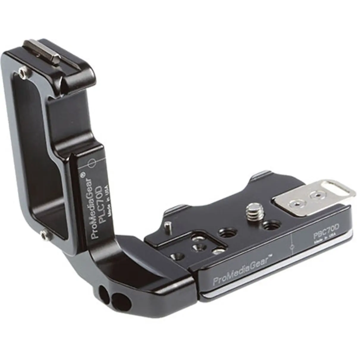 ProMediaGear 2-Piece L-Bracket for Canon 70D DSLR Camera - Enhanced Grip, Strong Resistance, Built-In Cable Slot