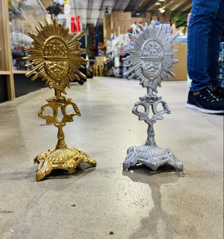 11" Aluminum Trophy Catholic Figure Gold and Silver Religious Decorative Ornament