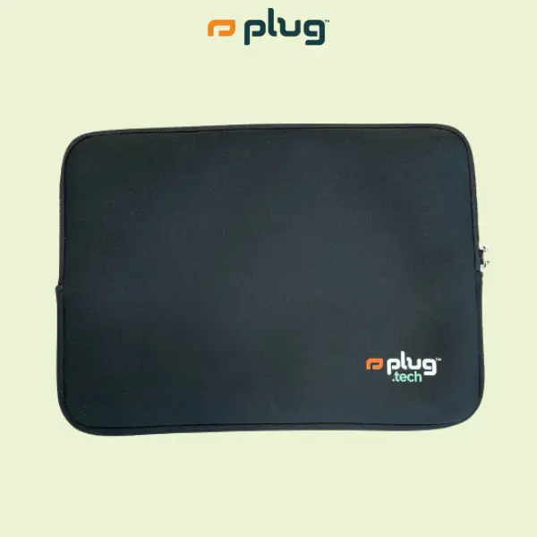 Plug 13.3-Inch Laptop Sleeve, Protective Case with Zipper - Black
