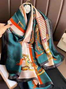 Women's Fashionable Long Scarf, New Style Elegant Soft Comfortable Shawl for Women & Girls, Casual Versatile Satin Scarf for All Seasons, Boho Style Scarf