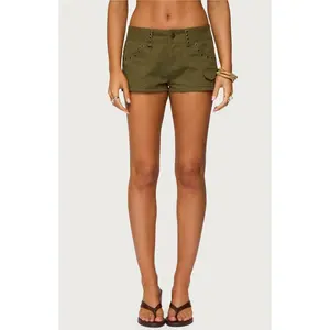 Edikted Women's Hazen Grommet Low Rise Shorts