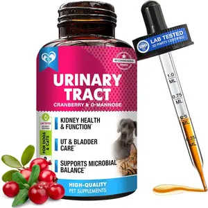 Cat & Dog Urinary Tract Infection Treatment Natural UTI Medicine Cranberry & D-Mannose Kidney Bladder Support for Incontinence Bladder Stones Pet Renal Health Care Drops
