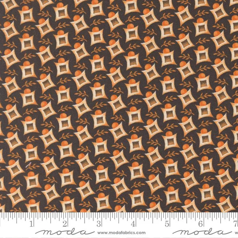 Fabric Moda Midnight Harlequin Leaves Agatha Road by the Quarter Yard 35414-15