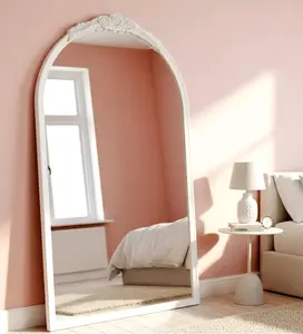 ZIYOO Round Wall Mirror with Wood & Metal Frame - Modern Farmhouse Decorative Accent for Entryway Bathroom Hallway & Living Room