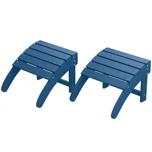 Weather-Resistant HDPE Adirondack Ottoman Footrest - Durable Outdoor Patio Foot Stool for Adirondack Chair - Easy to Clean for Porch, Pool, Lawn, Backyard