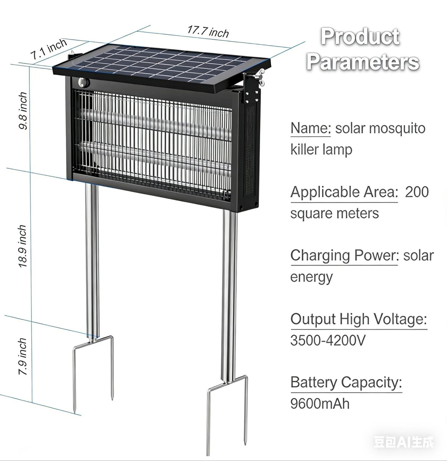 The new solar outdoor mosquito-killing lamp saves electricity and worry-free. It can be protected at any time in the countryside, courtyards, camping, fishing, and picnics. The most romantic gift to protect your family