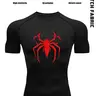 1-Pack Men's Quick Dry Compression T-Shirt with Spider Print, High Stretch Breathable Athletic Base Layer Tee, Moisture Wicking Performance Shirt for Gym, Fitness, Running, Daily Active Wear, Workout Clothes