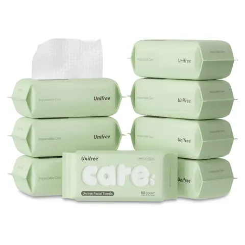 [C] Unifree Disposable Biodegradable Towelette, Soft Thick Tissue Towel for Skincare & Cleaning, Gentle on Skin Fragrance-Free Single-Use Sheet Washcloth with Box Packaging, home essentials, gift ideas, cozy home