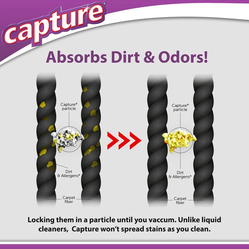 Capture Carpet Dry Cleaner Powder 8 Pound - Resolve Allergens Stain Smell Moisture from Rug Furniture Clothes and Fabric, Mold Pet Stains Odor Smoke and Allergies Too