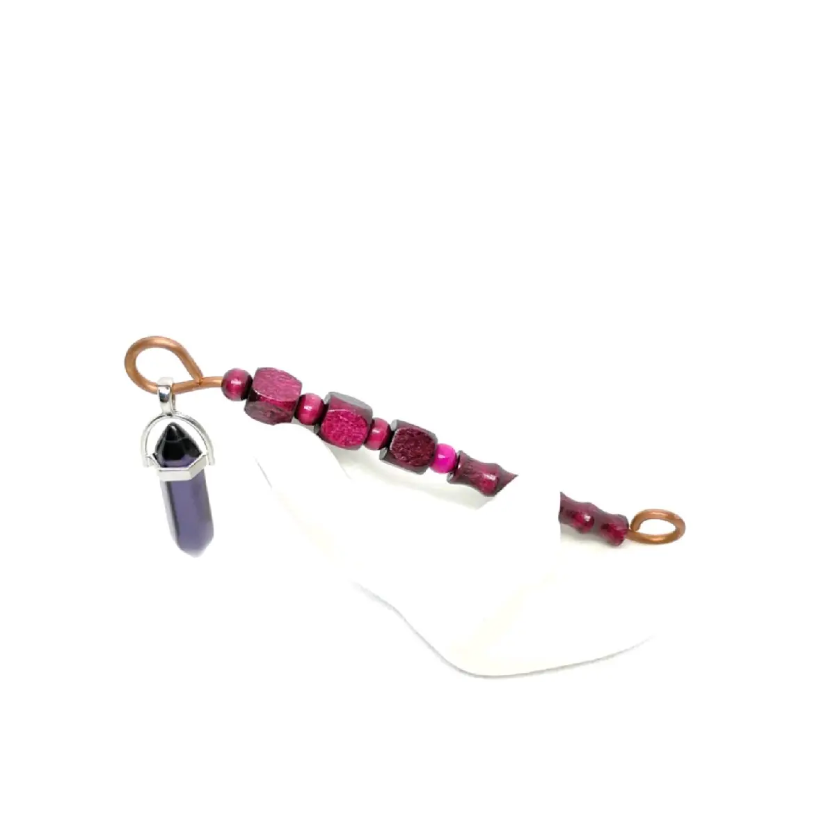 Handmade Copper Rip Stick with Amethyst Crystal Smoke Accessory