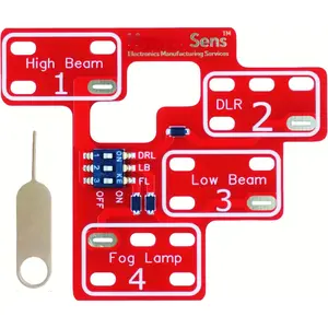 6 high Mod & 8 high Mod for 2003-2007 Chevy Silverado & Sierra 1500/2500/3500 Classic |   Low Beams DRL Fog Lights Stay On with High Beams |   Plug & Play Installation. (Red)