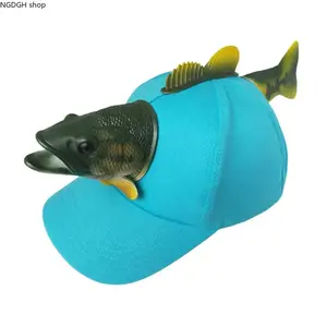 Baseball Caps for Parent Child Outdoor Activity, 3D Realistic Bass Design, Funny Fishing Hat for Men, Great for Parties, Fishing Trips, and Gag Gifts
