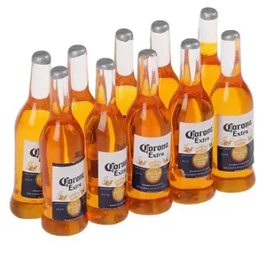 10Pcs 1:6 Dollhouse Miniature Resin Beer Bottle Simulation Wine Bottle Model Doll House Accessories Kids Toys