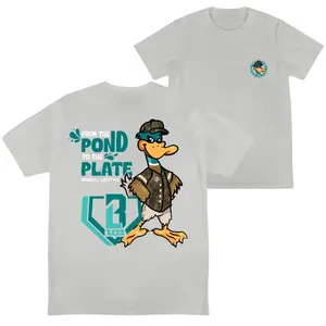 YOUTH & ADULT From The Pond To The Plate Duck Baseball 2 Sided Graphic T-Shirt, Funny Hunting Baseball Lifestyle Tee, Outdoor Sports Fan Outfit Shirt, Duck Lover Gift
