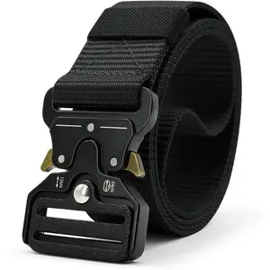 Tactical Belt For Men Black Military Nylon Web With Quick Release Heavy Duty Buckle Ideal For Work Tactical Accessories