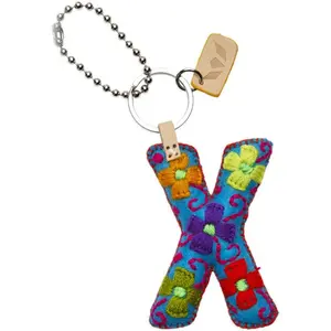TURQUOISE FELT ALPHABET CHARM "X"