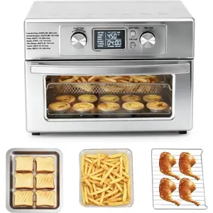 23QT Air Fryer Toaster Oven Combo Extra Large, 4-in-1 Convection Oven Countertop with Bake Toast Broil Air Fry, Stainless Steel, Up to 450°F