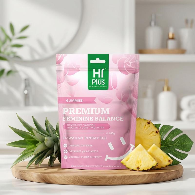 HiPlus Daily Feminine Care Supplement - Pineapple Balance Gummies for Women Intimate & Immune Support