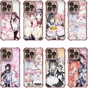 Cute Madoka Magica Phone Cases for iPhone 17 Air 16 Pro Max 15 14 Plus 13 12 11 Unique Pastel Magical Girl Print Cover, Ideal Holiday & Birthday Gift