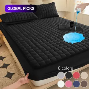 2pcs/3pcs Waterproof Mattress Protector, Waterproof Bed Pads, Fitted Sheet & Mattress Cover Set with Deep Pocket Soft Noiseless Breathable Stain-Resistant Bed Cover, Machine Washable, Includes Pillowcases for Bedroom, Guest Room, Dorm