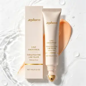 Fine Line Filler & Makeup Base 15g – Zephoco Line Smoother – Instantly Plumps & Smooths Wrinkles – Blurs Pores for Flawless Skin – Silicone-Free Primer – Wear Alone or Under Makeup – Anti-Aging Face Cream