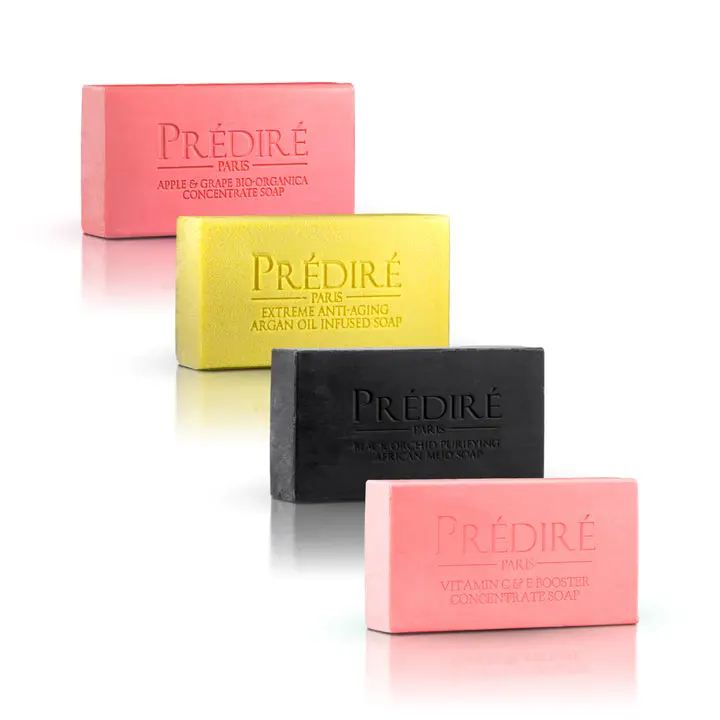 Predire Paris Luxury Argan-Infused Purifying Body Cleanser Soap - 4 Pack Bundle for Clarifying Care, Smooth Skin Radiance, Body Care Support