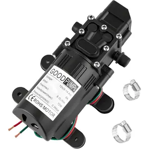 12V DC Water  Diaphragm Pump, 6 A Self Priming Sprayer Pump with 6 L/Min 0.9 MPA 80 PSI, Water Transfer Pump Suitable for Shower Garden