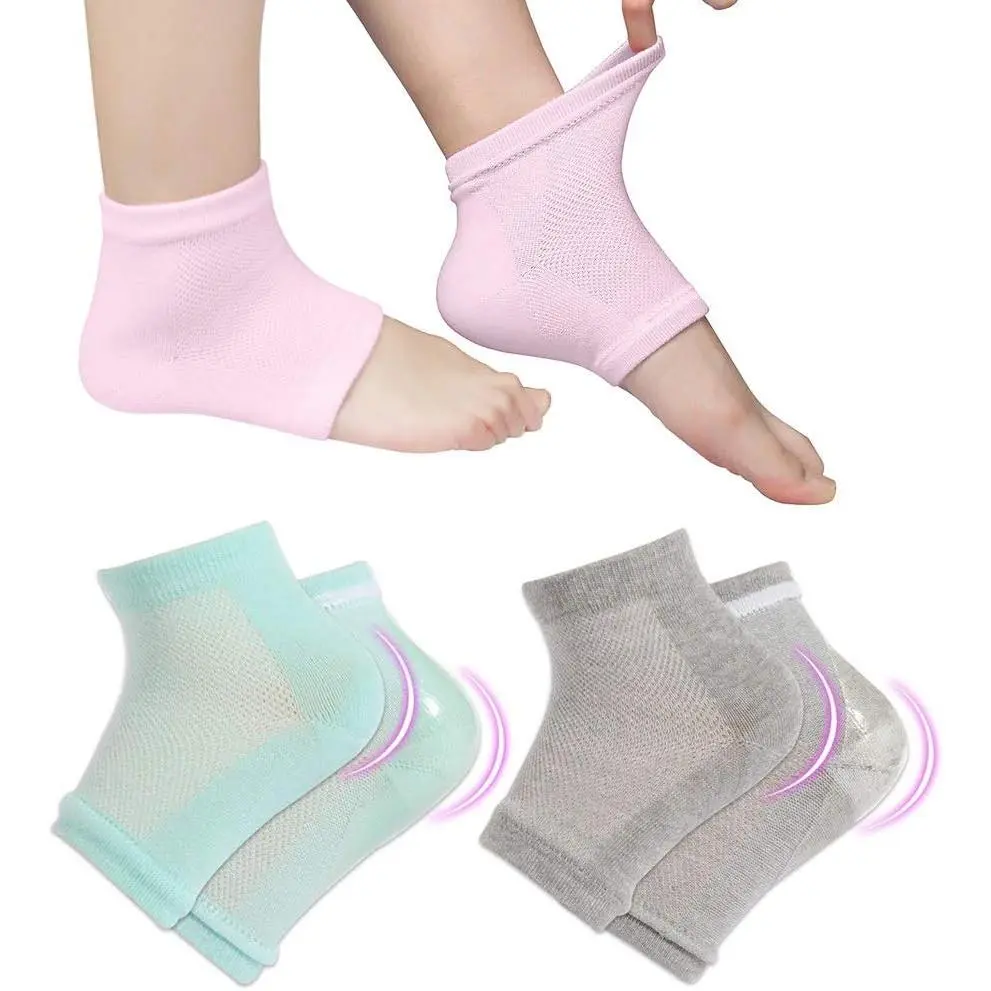 Women's Vented Heel Softener Socks with Lotion Gel - 4 Pairs for Dry Cracked Heel Comfort and Care, Heel Softeners