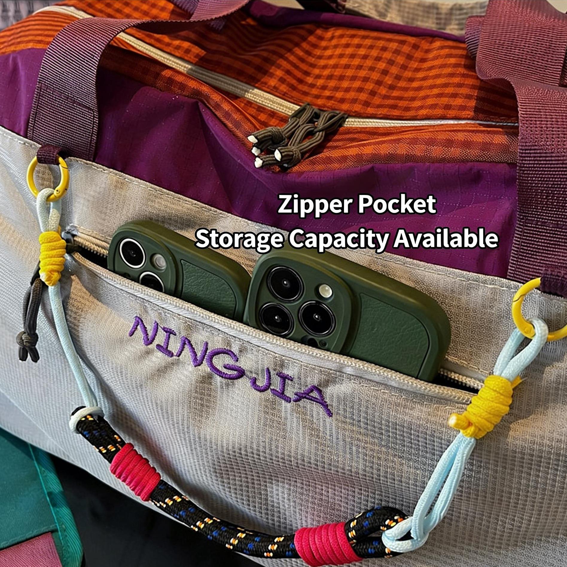 Color blocking splicing travel bag for women, large capacity handheld lightweight storage bag, sports yoga fitness bag, crossbody boarding bag