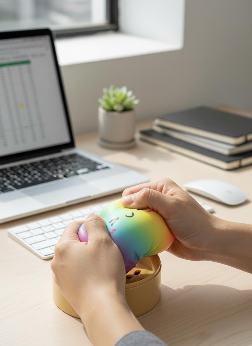 Upgraded Dumpling Squishy Mystery Bun Fidget Toy Soft TPR Material 9.5cm x 6cm Stress Relief Squeeze Toy for Adults Kids