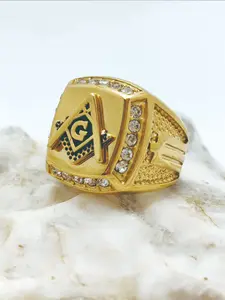 Stainless Steel Ring, Vintage Masonic Ag Ring, Fashion Accessory for Men and Women, Perfect Birthday Gift, All-Season Jewelry