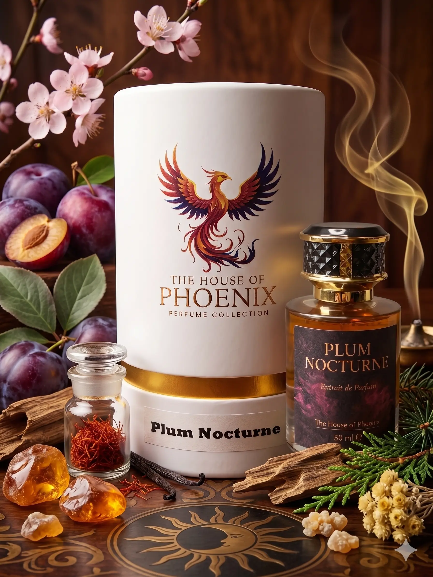 Plum Nocturne Extrait de Parfum by The House of Phoenix 50ML Unisex Fruity, Amber, Woody