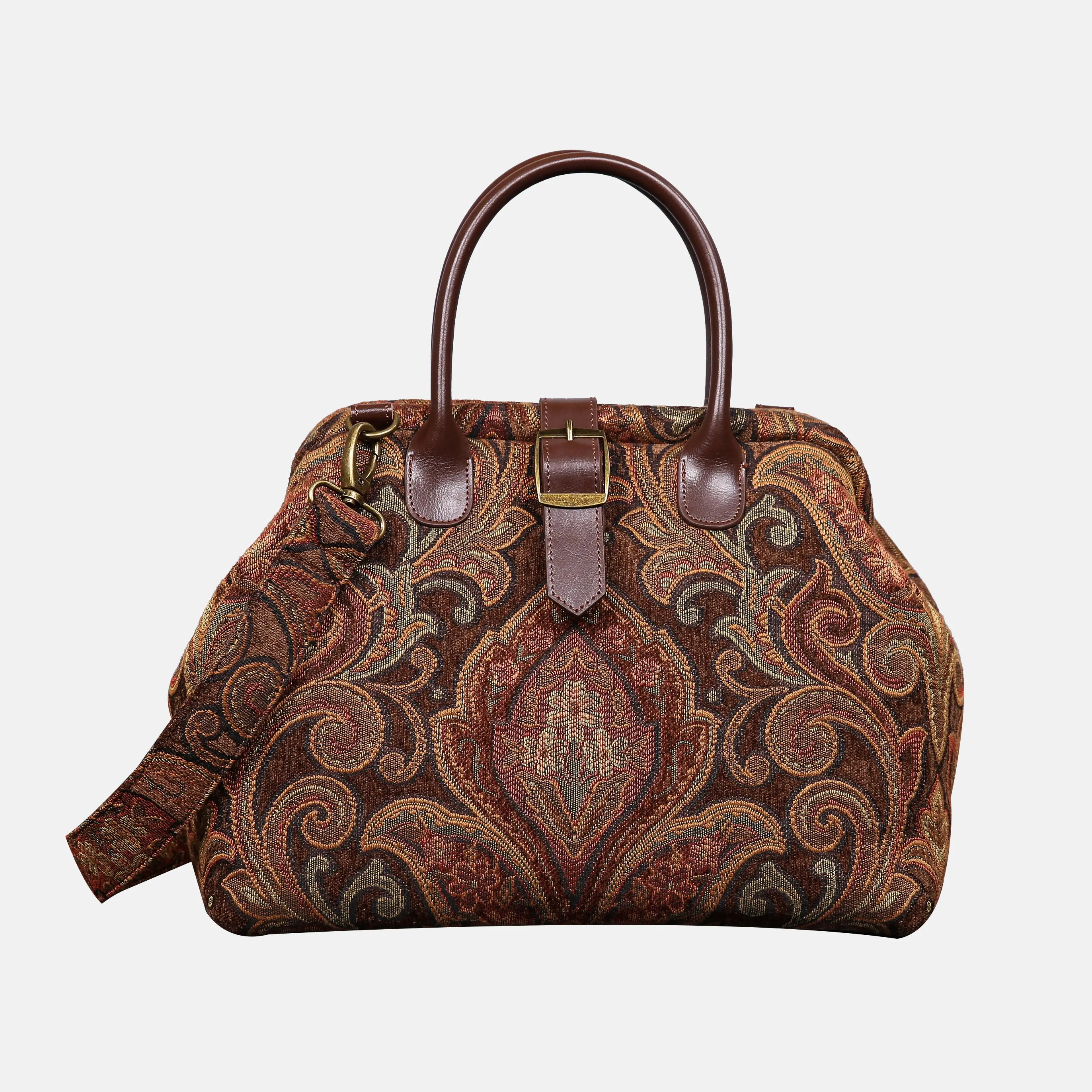 Damask D. Brown Carpet Handbag Purse Bags With Handles Elegant Bags