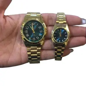 Philip Persio Metallic Quartz Watch Water-Resistant Large or Small Dial Gold Tone Stainless Steel Band for Everyday Wear