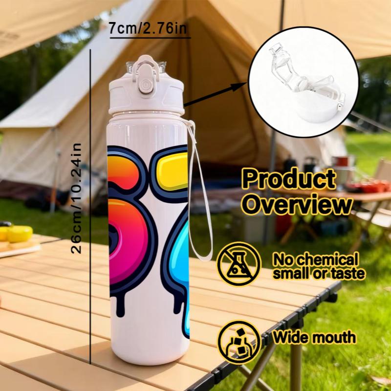3D Printed Number 67 Pattern Lightweight Leak Proof Travel Drink Bottle,Reusable. Suitable for Office,Gym,Outdoor Sports, Yoga,
