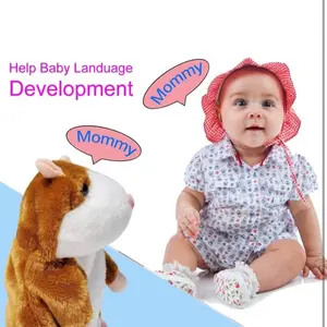 Talking Hamster Repeats What You Say Mimicry Pet Toy Plush for Baby Language Development Fun Interactive Toy