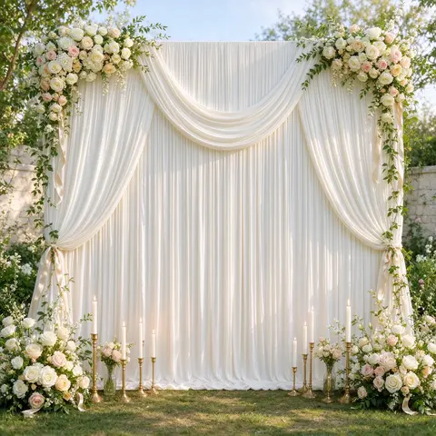 6 Panels Wrinkle-Free Polyester Backdrop Curtains 5x10ft/5x12ft  Festive & Party Decor for Holiday, Wedding Events  Photography Baby Shower Birthday Background,homedecor,halloween decor,sohochic(Stand not included)