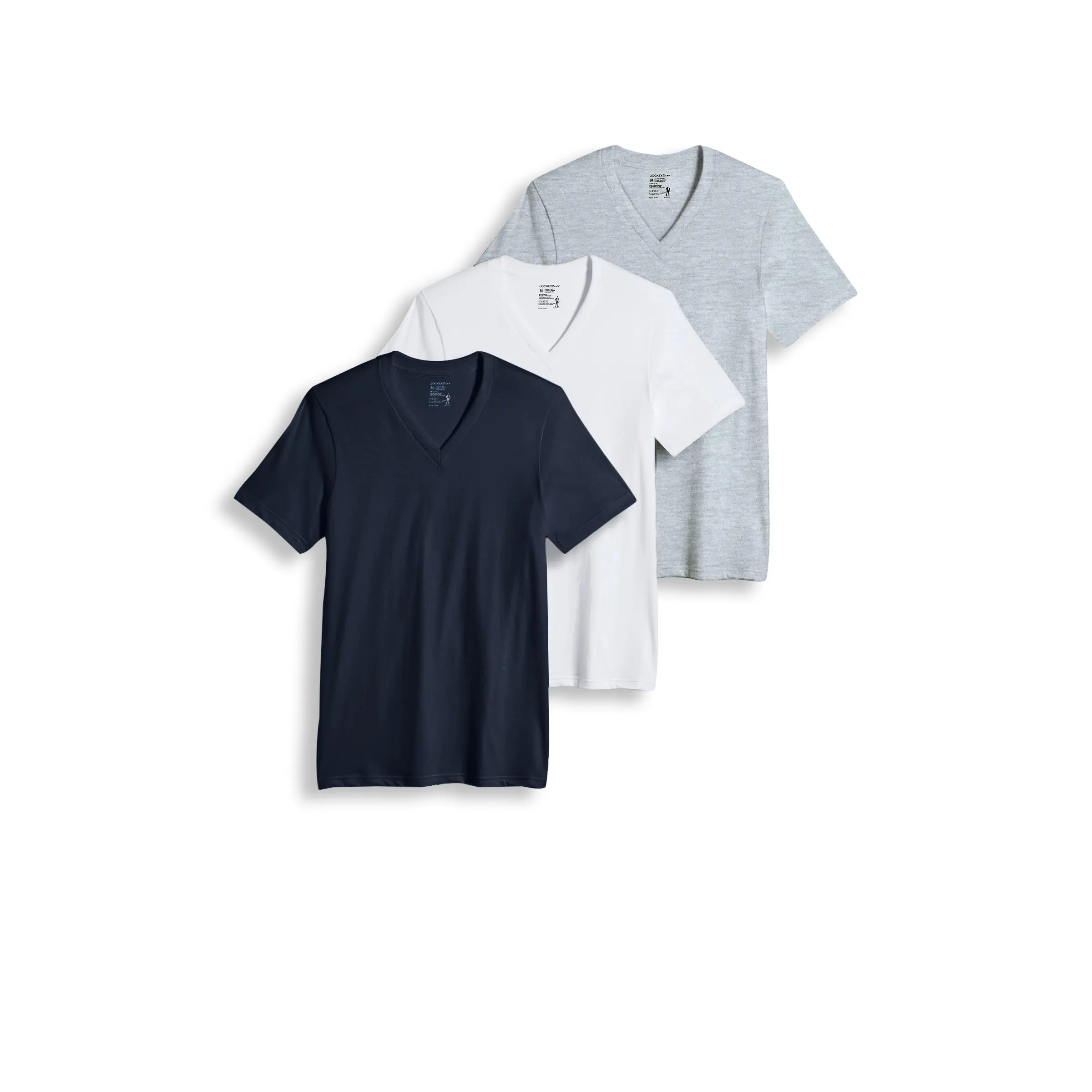 Jockey Men's 100% Cotton Classic V-Neck Undershirt - 3 Pack