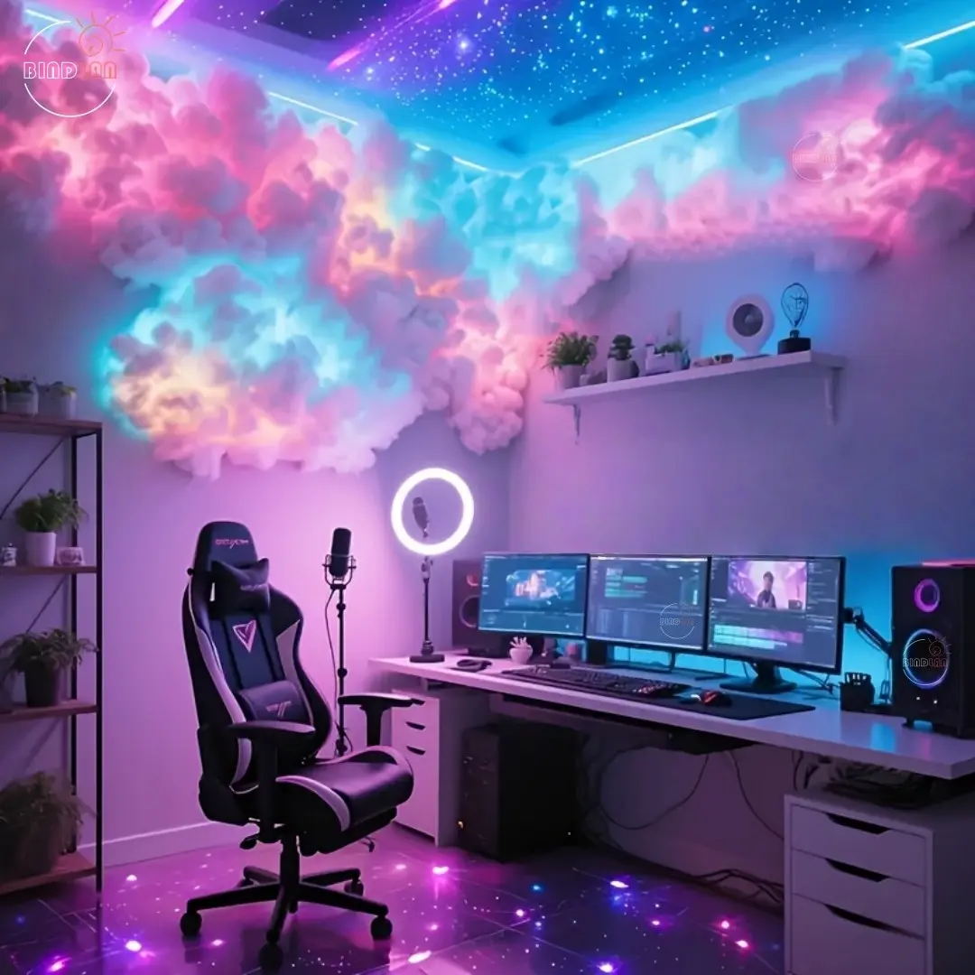 DIY 1 Set Thunder Cloud Light, Smart Light, Support Music Synchronized Colorful Changes, Music Sync Led, For E-Sports Room, Living Room Bedroom, Photo Backdrop and Dance Party Novelty Lighting Decoration, Music Sync Lights
