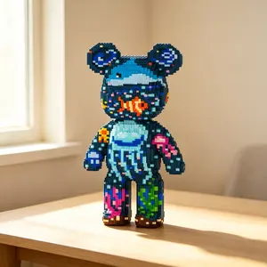 5810pcs Deep Sea Galaxy Bear Micro Building Blocks | Huge 18.5in DIY Craft