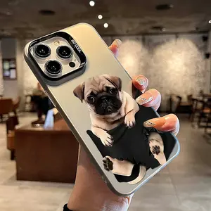 A Pug Dog Phone Case, Anti-Slip and Shockproof, Compatible with iPhone 17 AIR 17/16/15/14/13/12/11/8/7 PRO PRO MAX X XS XR PLUS, Ideal Gift for Friends and Family, CYK127