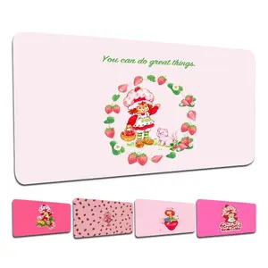 Strawberry Shortcake Mouse Pad, Cute Cartoon Gaming Desk Mat with Smooth Surface, Durable Rubber Base, Extended Keyboard Mousepad for PC Student Office Desk
