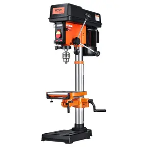 VEVOR 12 in Benchtop Drill Press, 5 Amp 120V, Variable Speed Cast Iron Bench Drill Press, 12 in Swing Distance 0-45 Tiltling Worktable with Laser Work Light, Tabletop Drilling Machine for Wood Metal