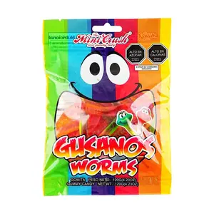 MINI CRUSH Rainbow Gummy Worms - Fruity Sour Chewy Candy, 120g Bulk Pack