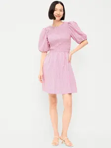 Old Navy Women's Smocked Puff-Sleeve Flare Mini Dress