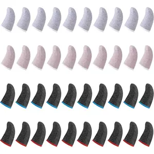 40 Pieces Gaming Finger Sleeve for Thumb Sleeves Mobile Gaming Finger Protector(Mixed Colors) Black