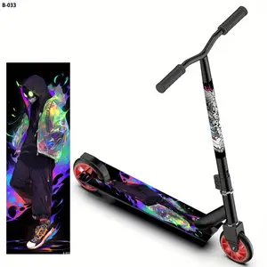 1 large trendy cool cyborg skull hipster pattern scooter sticker, scooter sticker, DIY decorative sticker/skateboard body personalized DIY decal set, suitable for scooter/portable folding scooter/electric scooter/city scooter -