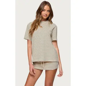 Edikted Women's Brena Striped Oversized T-Shirt